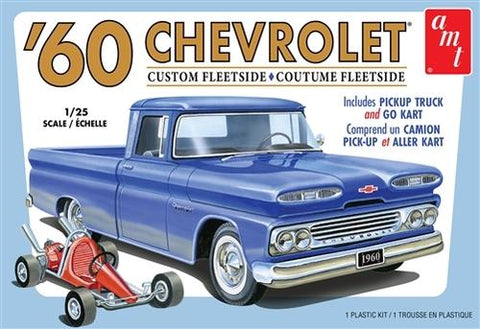 1960 Chevrolet Custom Fleetside Pickup with go kart (1/25)