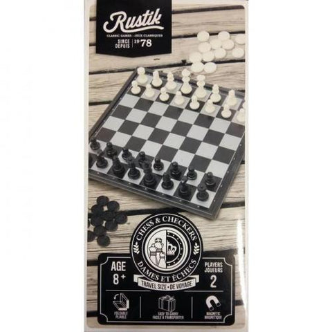 Magnetic Chess & Checkers (Travel Game by Rustik)
