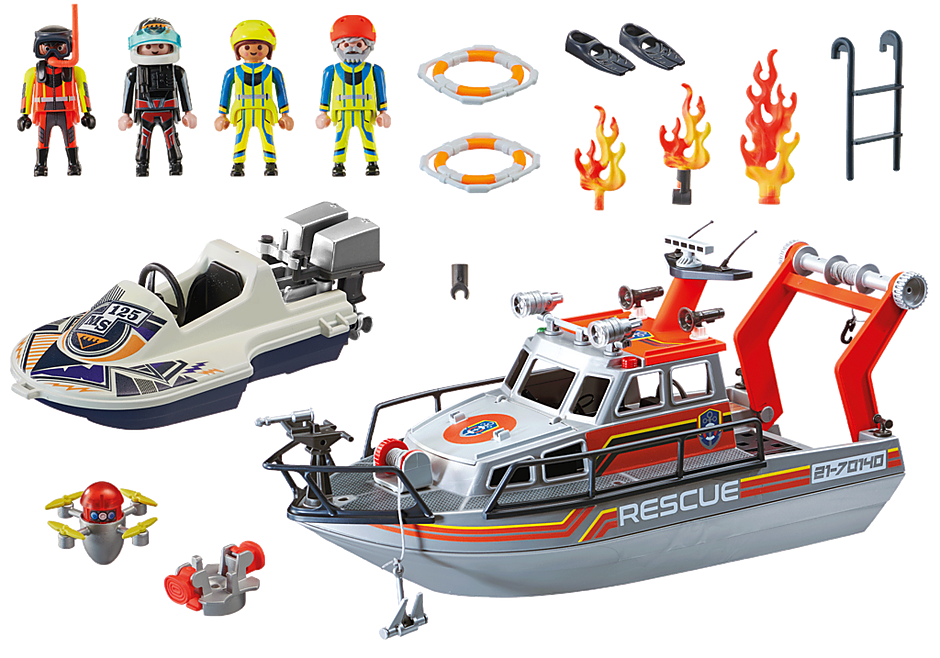 Playmobil City Action Kitesurfer Rescue with Speedboat Set