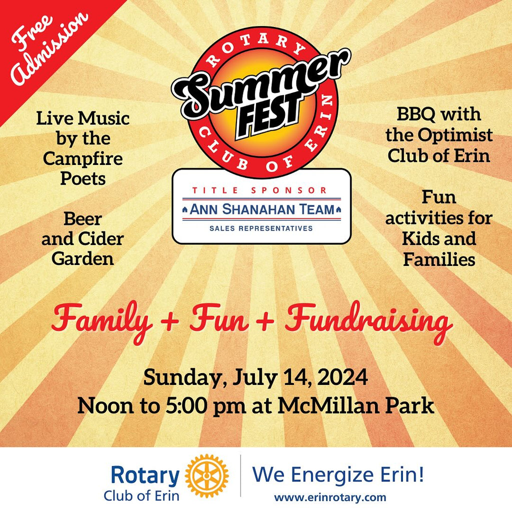 Join Us for Family Fun at Rotary Erin's Summerfest THIS SUNDAY!