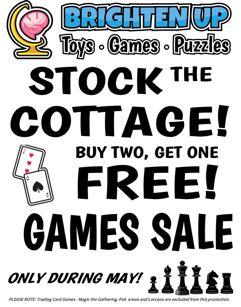 STOCK THE COTTAGE! Buy Two, Get One FREE Games Sale ON NOW!