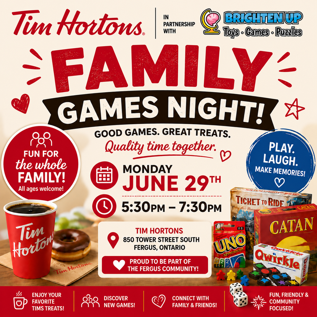Family Board Game Night at Tim Hortons - June 29