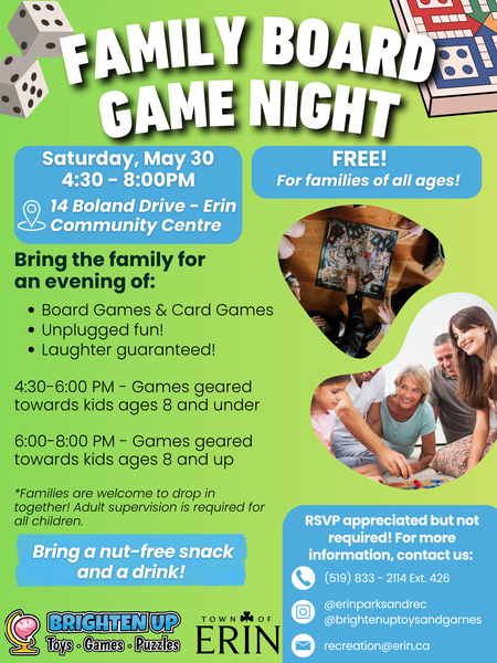 Family Board Game Night at Centre 2000 - May 30