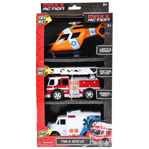 MaxxAction Fire & Rescue Mini 3-pack