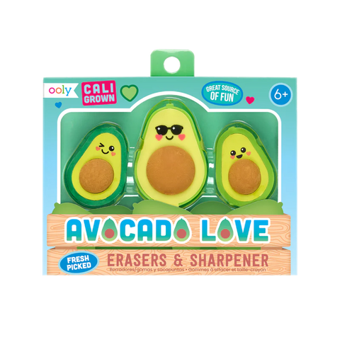 Avocado Love Eraser and Sharpener (Set of 3)