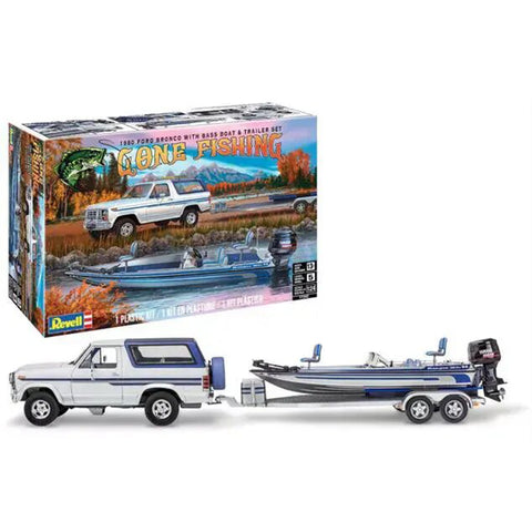1980 Ford Bronco with Bass Boat and Trailer (1/24)