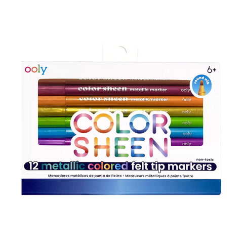 Colour Sheen Metallic Colored Felt Tip Markers (set of 12)