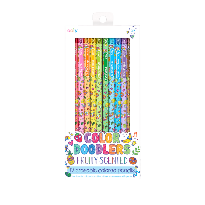 Colour Doodlers Fruity Scented Erasable Coloured Pencils (Set of 12)