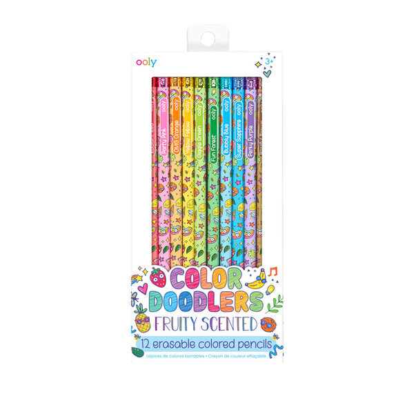 Colour Doodlers Fruity Scented Erasable Coloured Pencils (Set of 12)