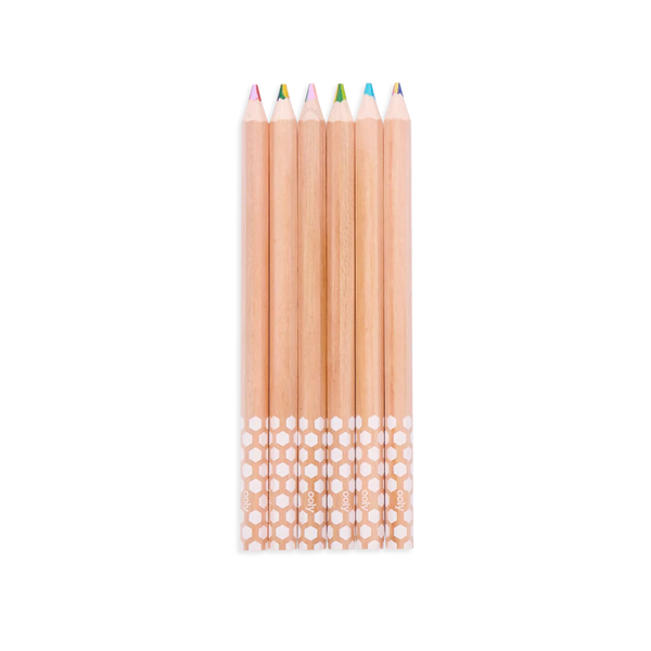 Kaleidoscope Chunky Multi-Coloured Pencils (Set of 6)