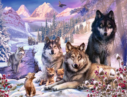 Wolves in the Snow (2000 piece)
