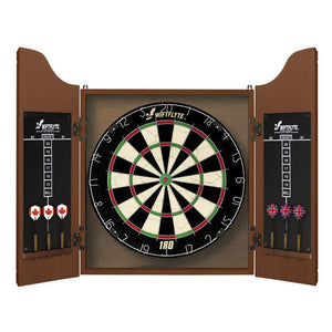 Dartboard & Cabinet Set: Swiftflyte Classic (Brown)