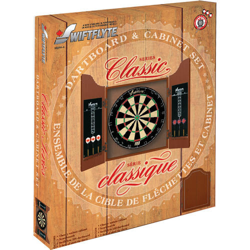 Dartboard & Cabinet Set: Swiftflyte Classic (Brown)