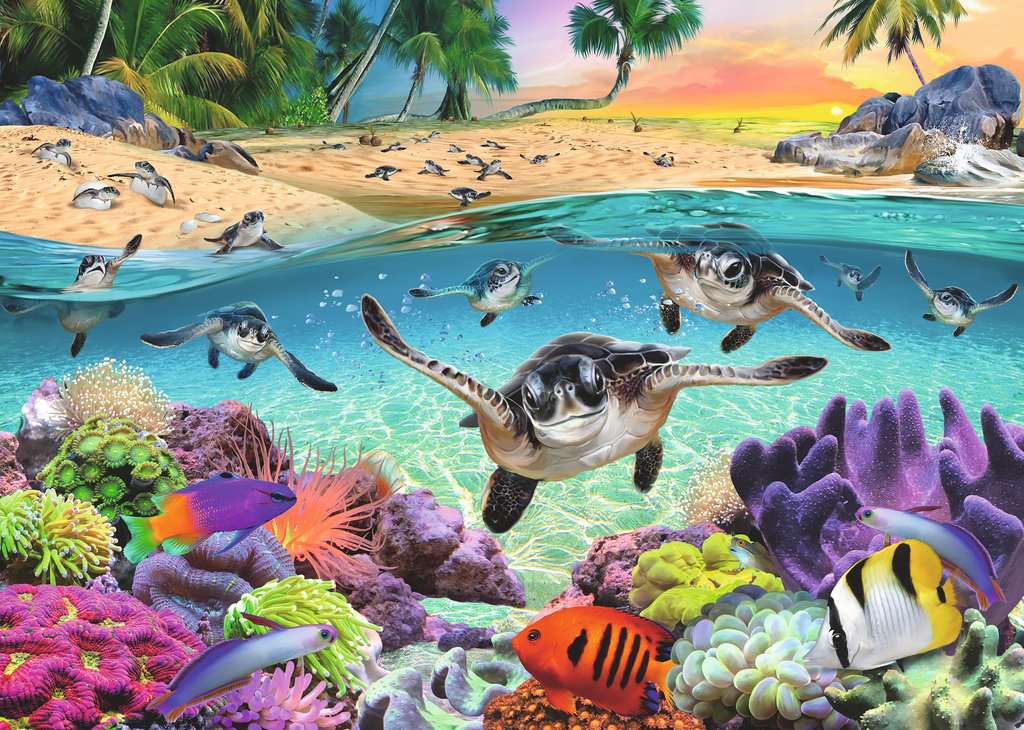 Race of the Baby Sea Turtles (500 piece LARGE)