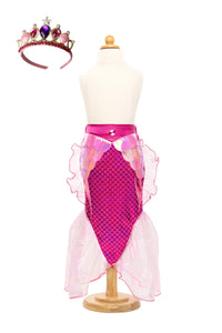 Mermaid Glimmer Skirt Set with Headband