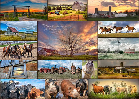 'To Everything There is a Season' Farming Collage by Rick Schmidt (1000 piece)
