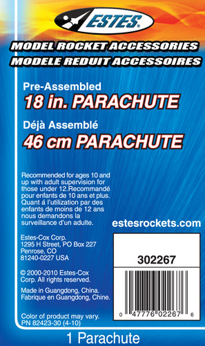 Estes Rocket Parachute: 18 inch