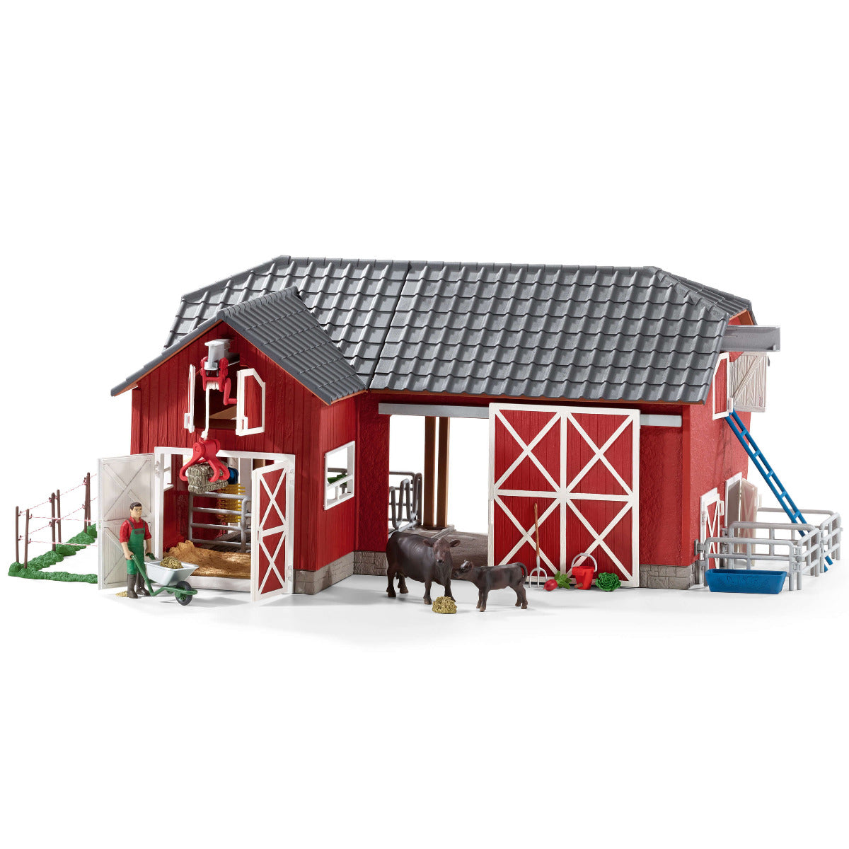 Large Red Barn Farm with Black Angus Animals & Accessories (Schleich #72102)