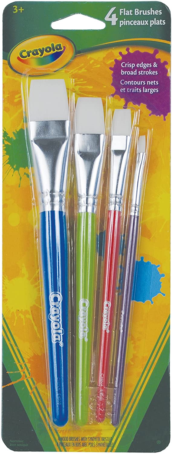 Crayola 4 Assorted Flat Paint Brushes