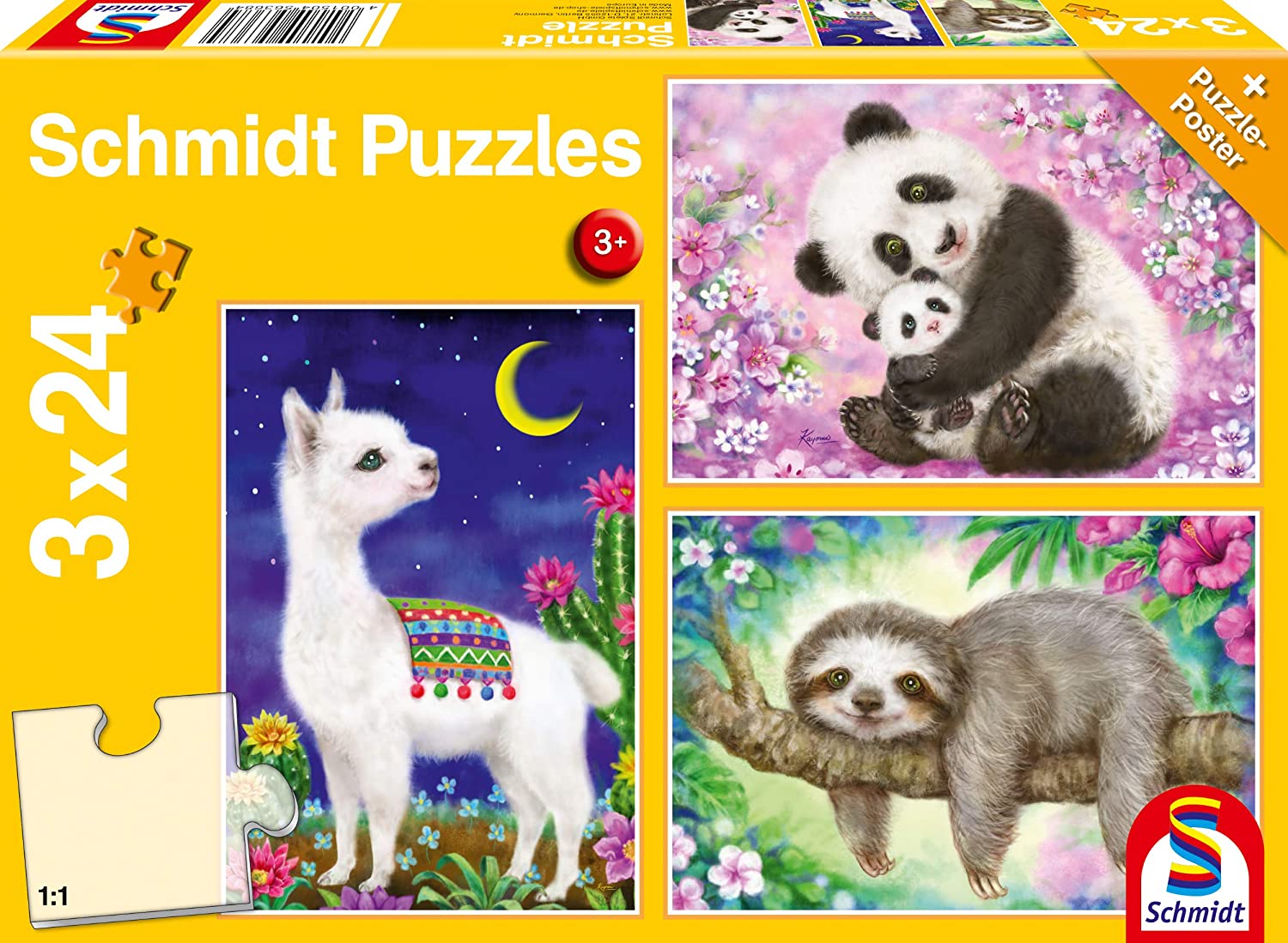 Panda, Llama, Sloth (3x24pc)
