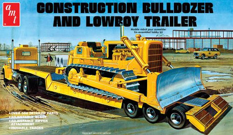 Construction Bulldozer and Lowboy Trailer (1/25)