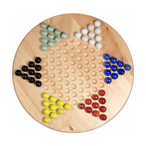 Chinese Checkers by Wood Expressions (11.5" Wood with Marbles)