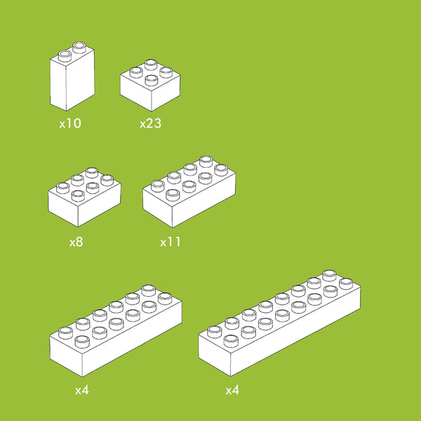 Hubelino Marble Run: White Building Blocks (60 pcs)