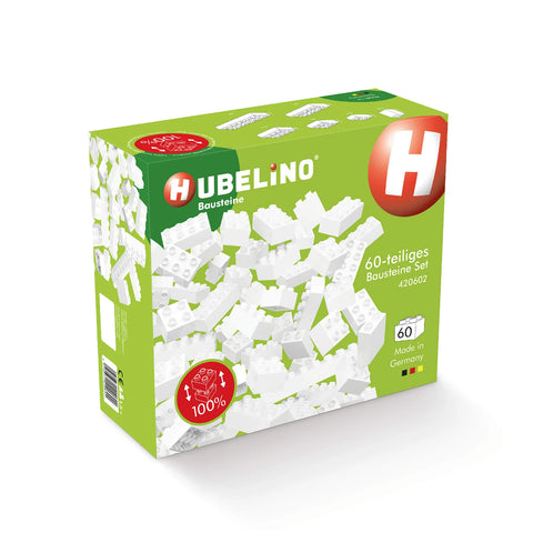 Hubelino Marble Run: White Building Blocks (60 pcs)