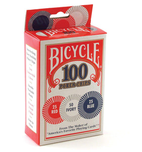 Poker Playing Chips (100 pack plastic, by Bicycle)